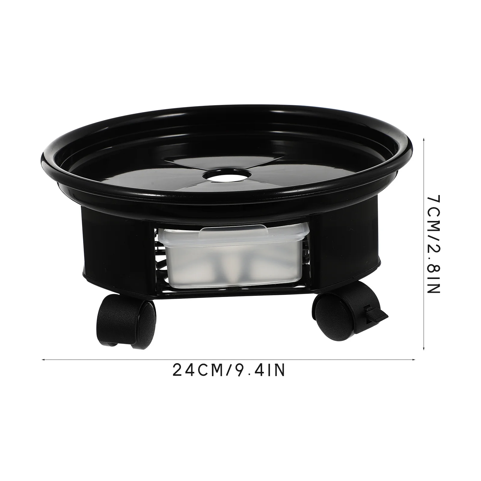 

Plastic Flowerpot Base Balcony Planter Stand with Wheel Durable Premium Material Water Storage Tray Practical Design Indoor