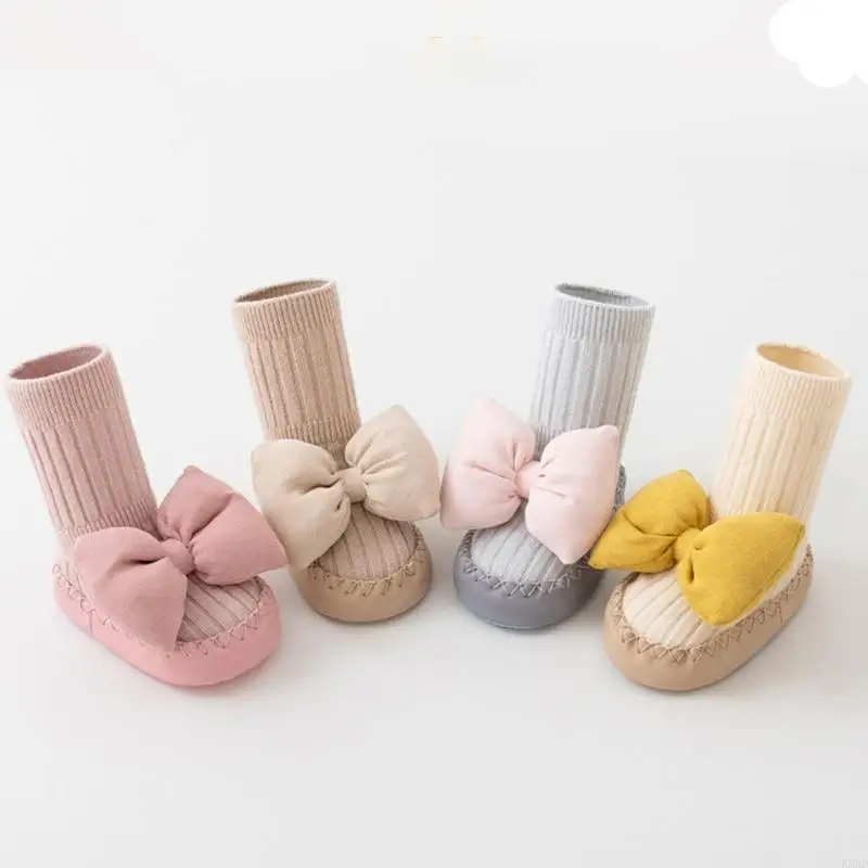 

Мягкие не скользящие ходьбы для малышей с дизайнами Bowknot Комфорта для мальчиков для девочек для внутренних открытых