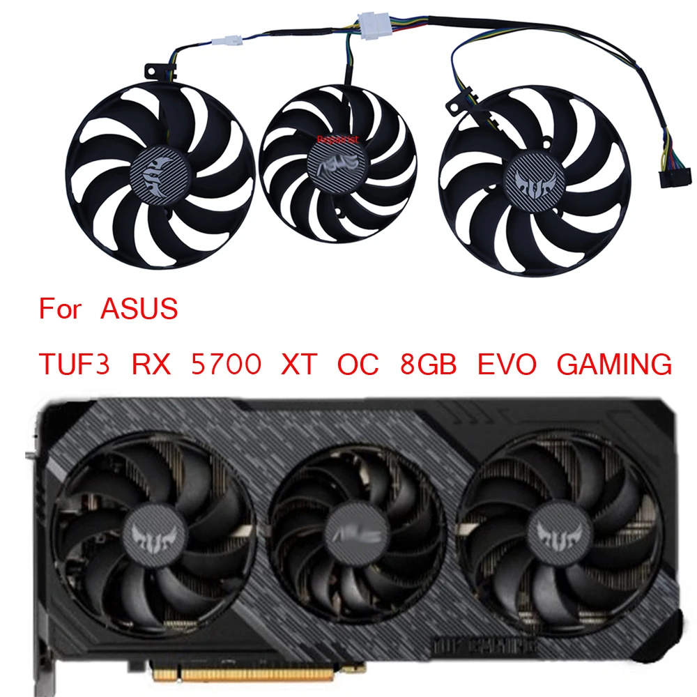 FDC10H12D9-C 비디오 카드 쿨러 선풍기, ASUS TUF3 RX 5700 XT OC 8G EVO 게이밍, TUF3 RX 5600 XT 5600XT OC 6G EVO 게이밍용, 3 개/세트