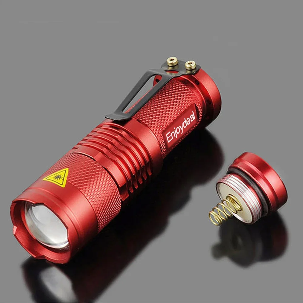 New Portable 3 Colors Mini Flashlight 2000 Lumens LED Waterproof Torch AA/14500 Adjustable Zoom Focus Torch Lamp Penlight