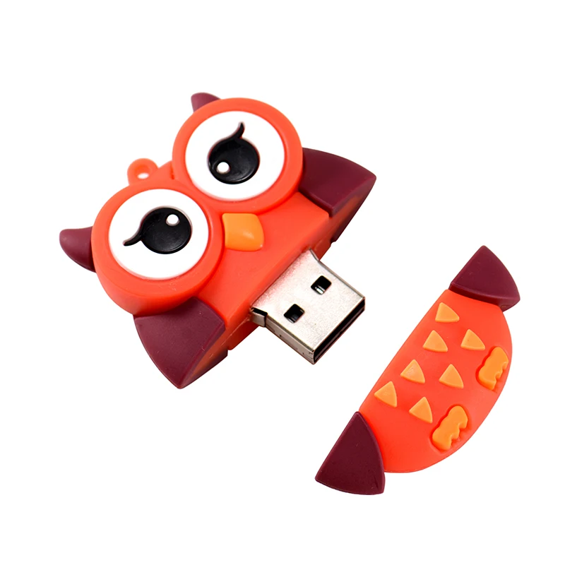 Silicone cartoon animal USB Flash Drive 4GB 8GB 16GB 32GB 64GB 128GB Memory Stick test drive Fox Owl Bee penguin