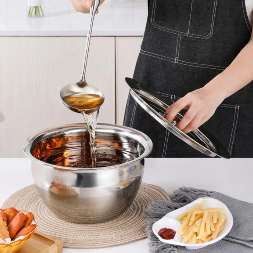 

1pc Stainless Steel Bowl 20Cm Multifunctional Kitchen Gadget For Mixing Salad Soup Noodles Rice Storage Food Bowl