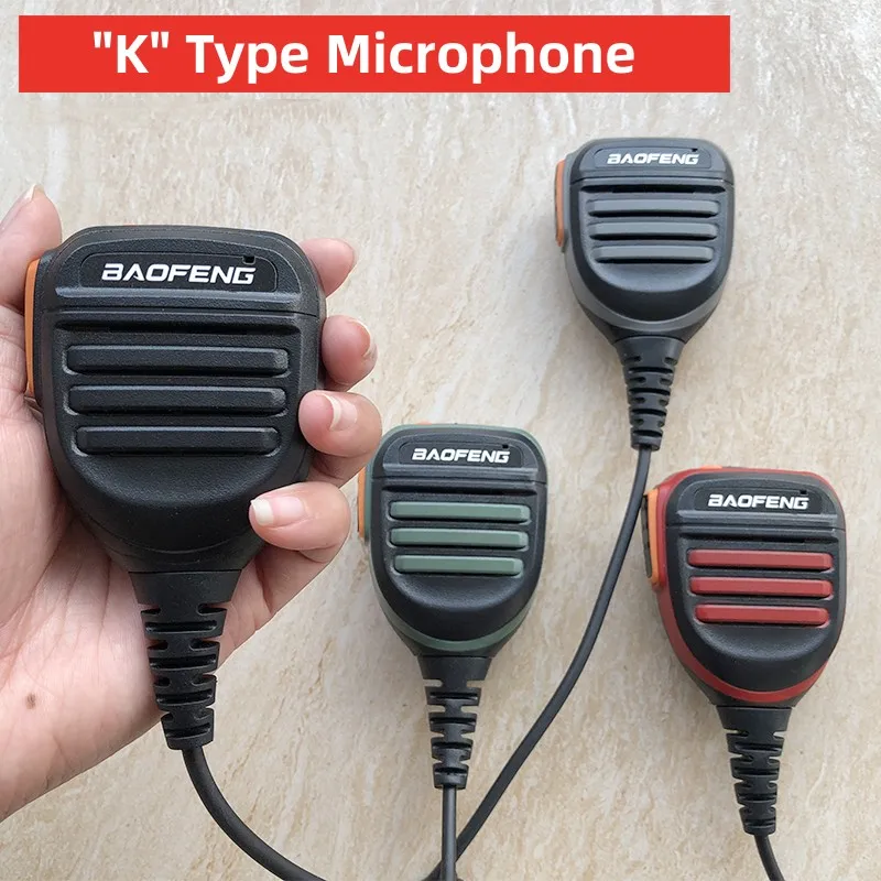 2 Pin Waterproof Mic Baofeng Walkie Talkie Speaker Microphone PTT Mic For Baofeng UV5R BF-888S UV-10R UV 16 Pro Two Way CB Radio