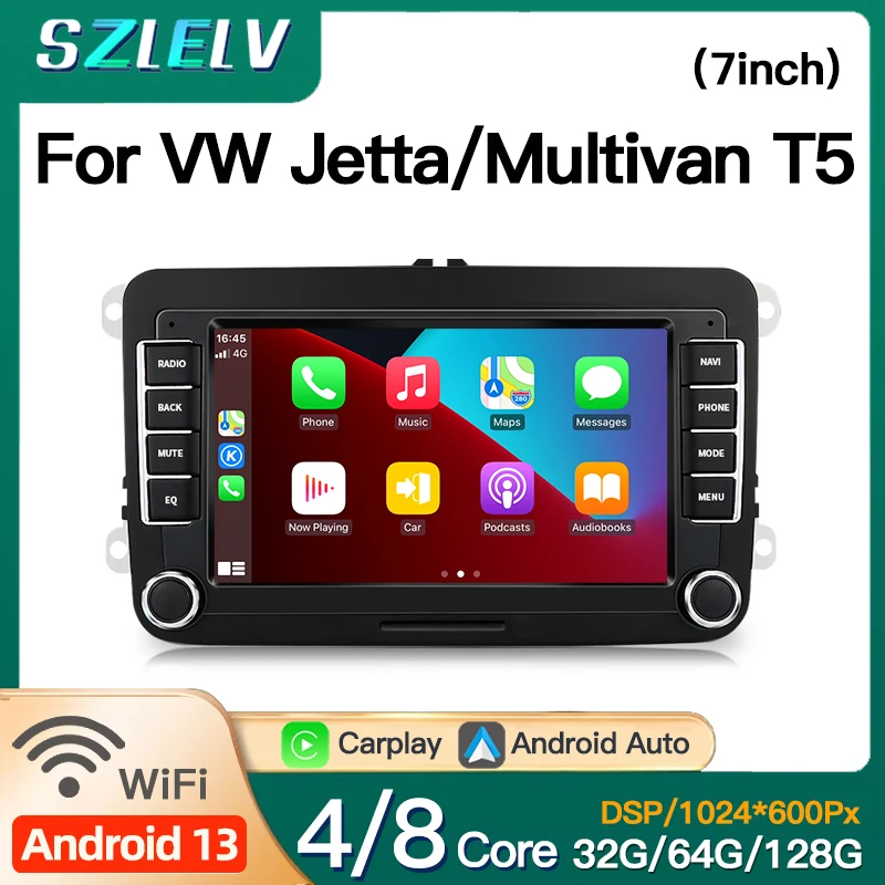 

Multimedia Player For Volkswagen VW Jetta Multivan T5 EOS Tiguan Polo 6R Wireless Carplay Car Play Android Auto Radio Bluetooth
