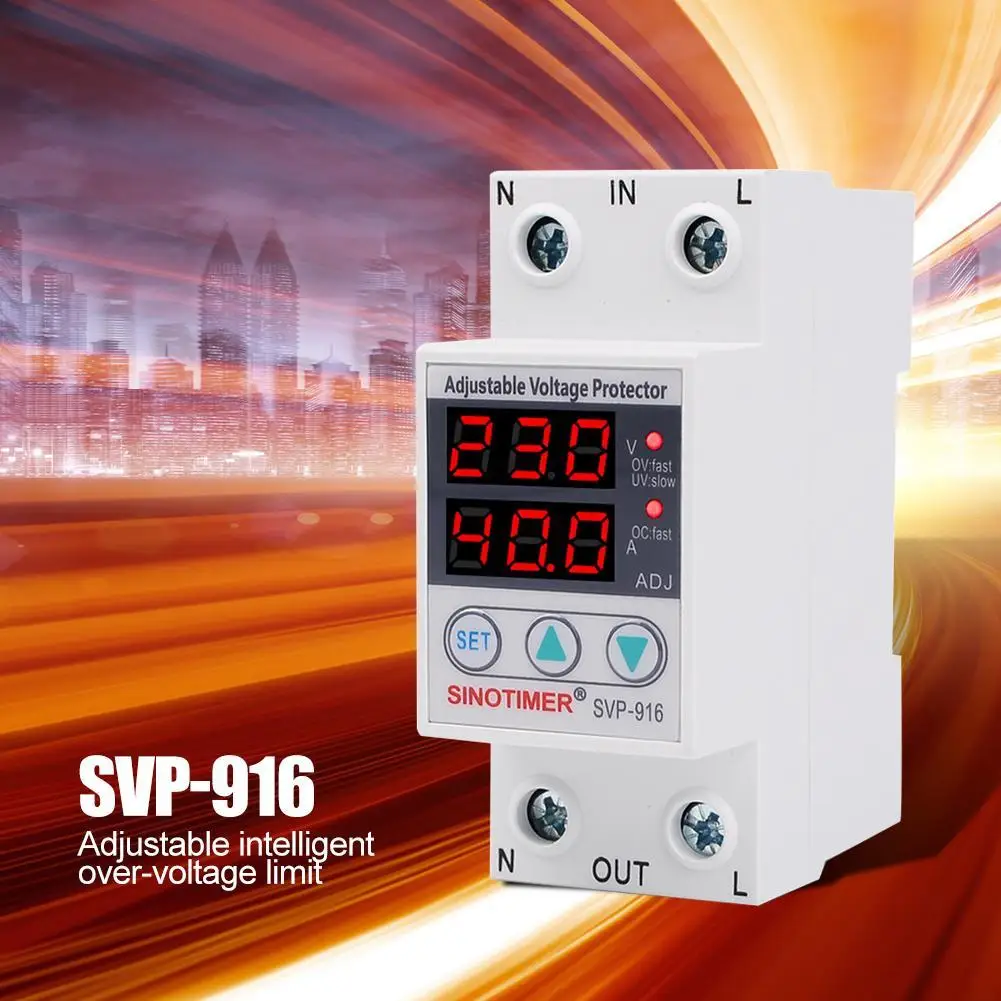 SVP-916 Adjustable Voltage Surge Protector Relay with Limit Current Protection