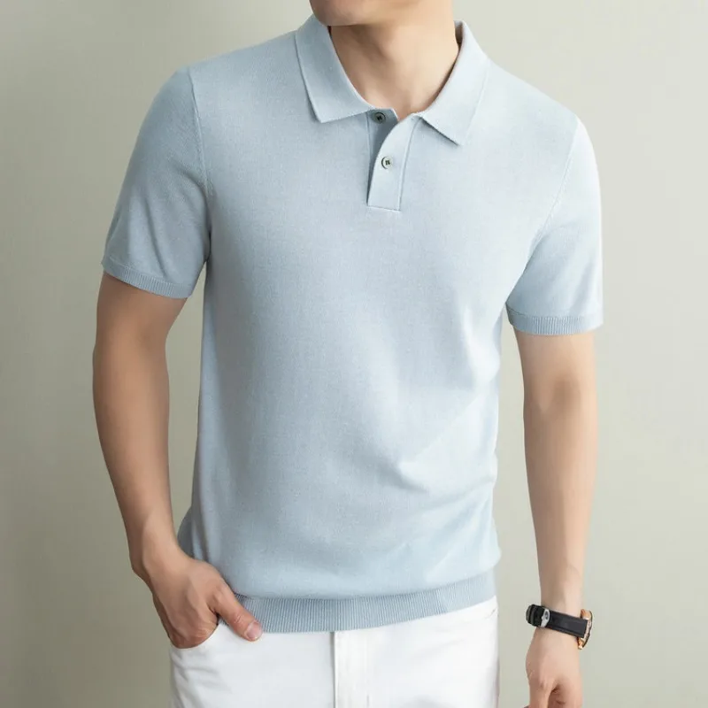 Linen Men's Polo Shirts Lightweight Soft Summer Short Sleeve T-shirt Casual Old Money Style Button