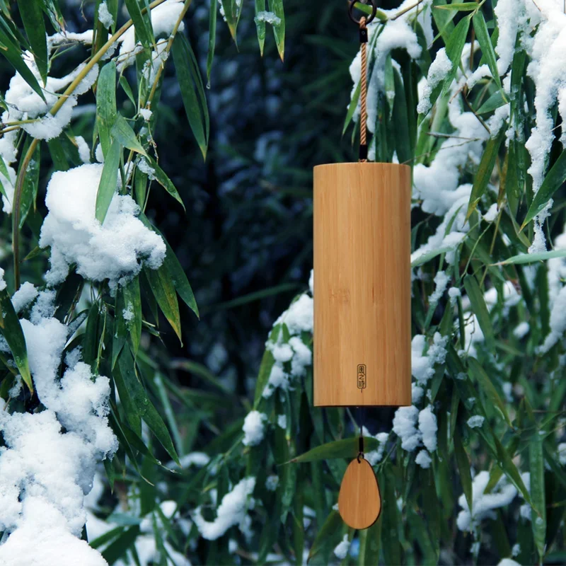 Chord G-B-D-C Bamboo Wooden Wind Chimes Handmade Japan Style Windchime for Outdoor Garden Patio Home Decor Meditation Relaxation