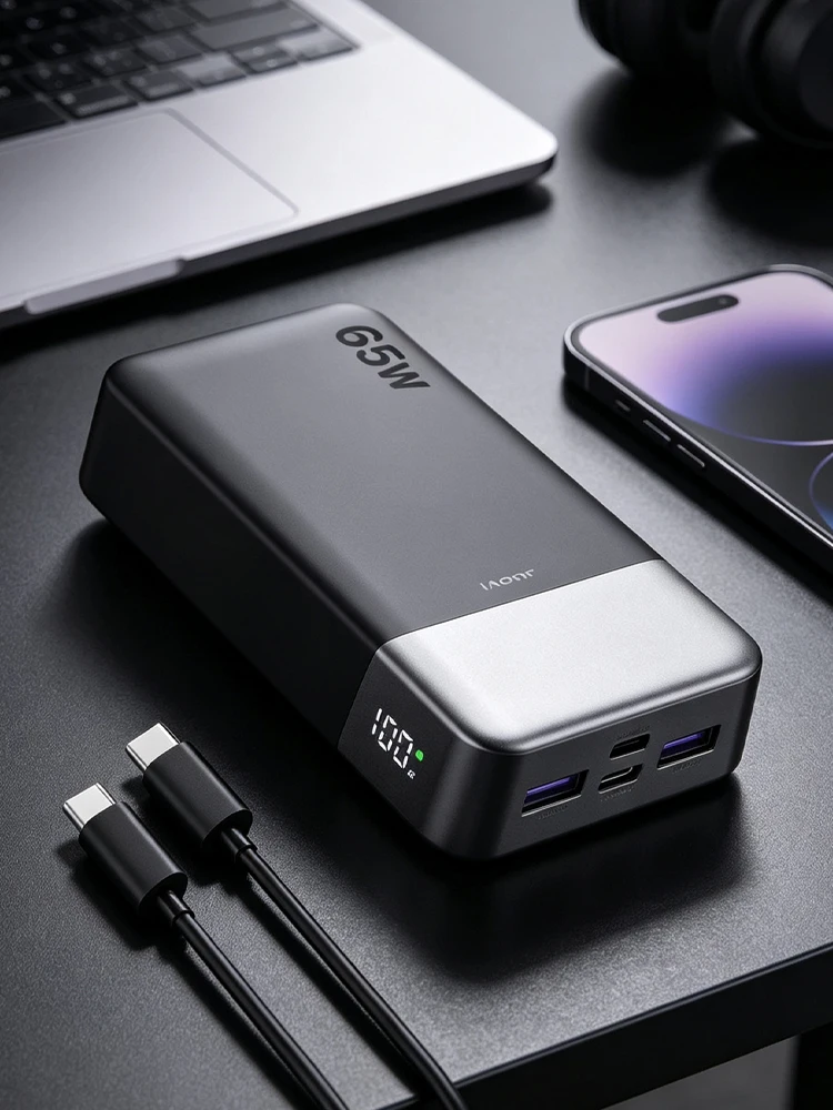 JUOVI Power Bank 65W 20000mAh Laptop Tragbares Ladegerät, PD QC Schnellladung Externer Akku für MacBook iPad Tablet iPhone