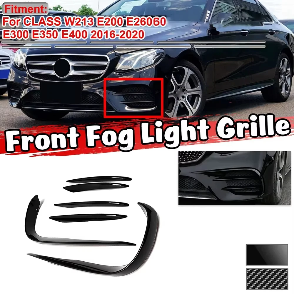 

Car Front Bumper Lip Spoiler Splitters Canards Vents For Mercedes-Benz E-Class W213 E200 E260 E300 2016-2020 For AMG LINE 4-Door