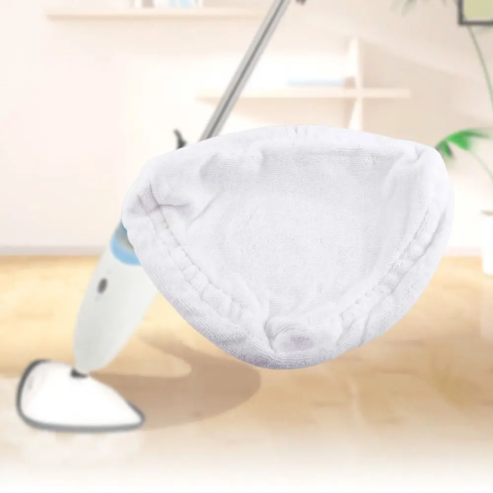 4pcs Reusable Triangular Shape Steam Mop Cloths White Replacement Mop Pads Microfiber Cleaning Pads Steam Cleaning