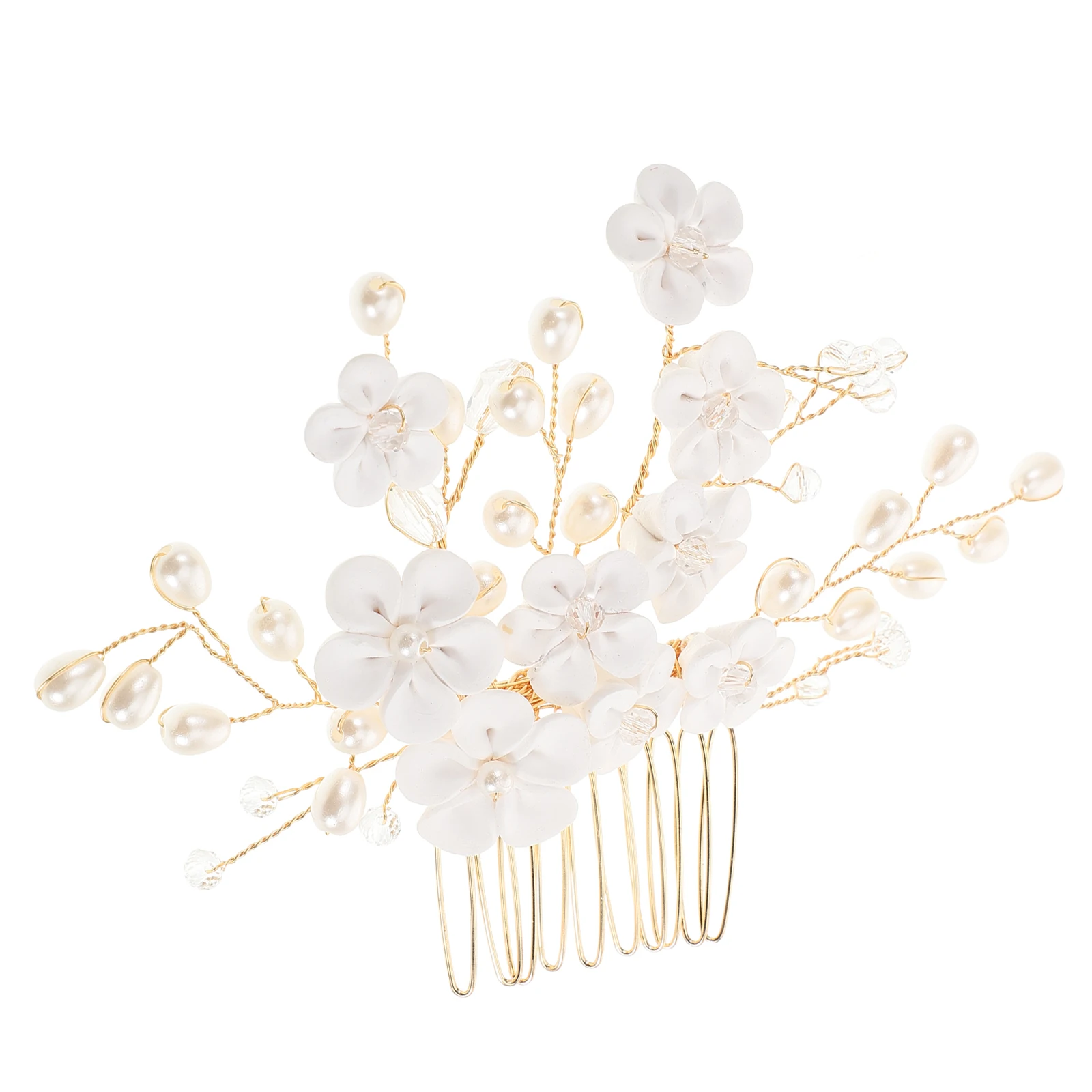 

Pearl Hair Side Comb For Women Elegant Flower Wedding Bridal Hair Accessory Bride Headpieces Prom Decorative Comb