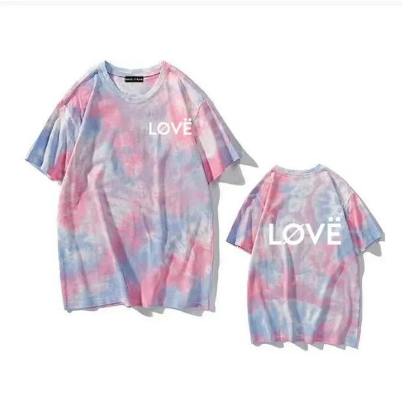 Moda de verão de manga curta engraçado camiseta tshirt tie dye gráfico camisetas streetwear rip aaron carter amor merch t camisa