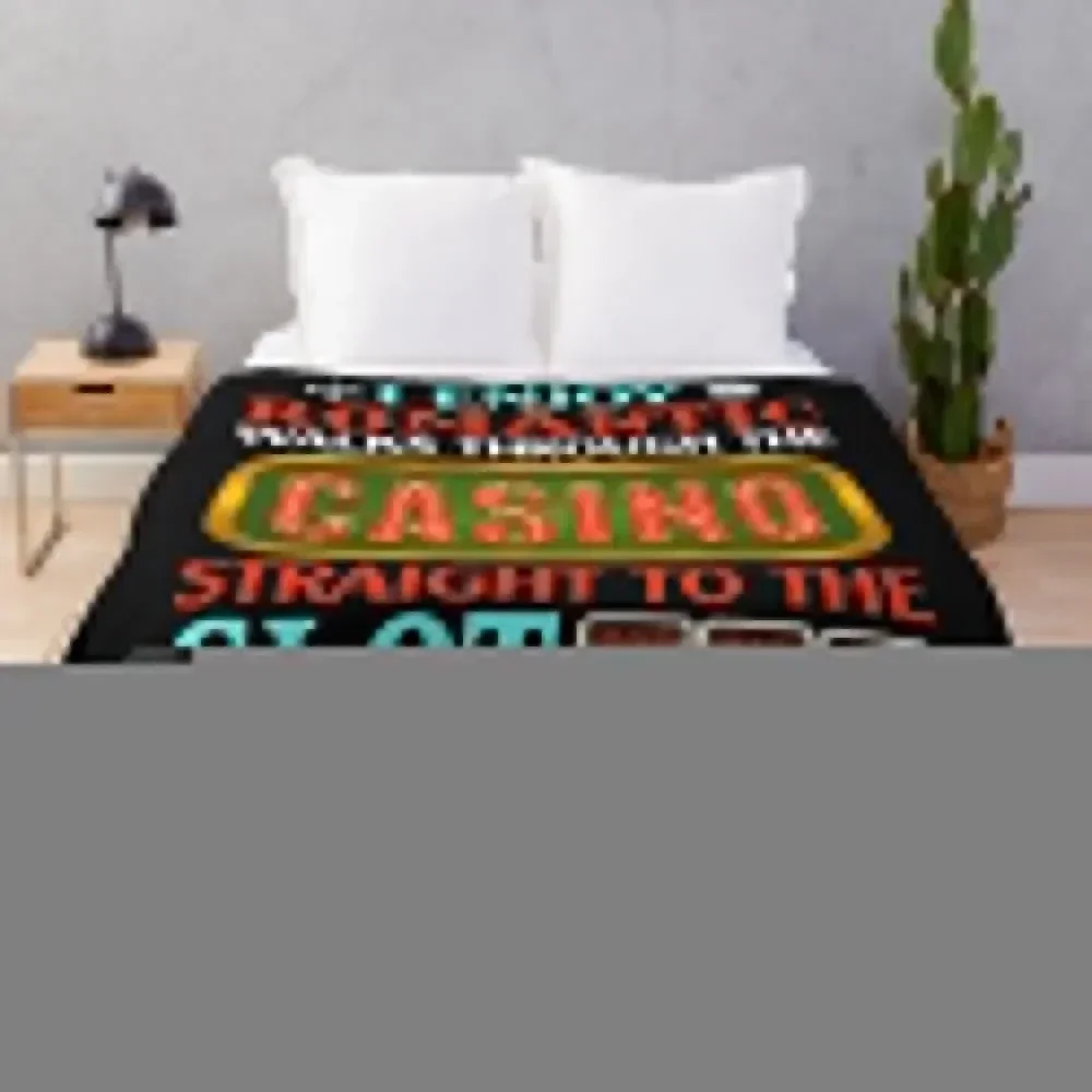 

Fun Slot Machine & Gambler Outfit I Casino Vegas Throw Blanket Faux Fur Soft Warm Blanket for Bed