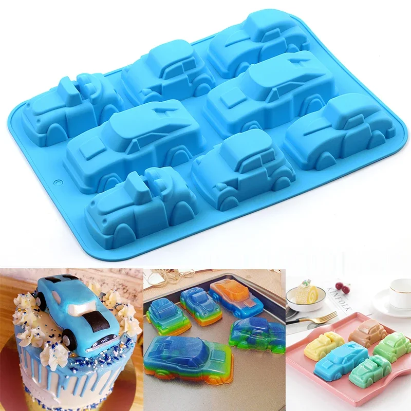 Car Cake Tools Silicone Fondant Molds Handmade Chocolate Birthday Cake Decorating Tool Resin Mold Kitchen Baking Accessories