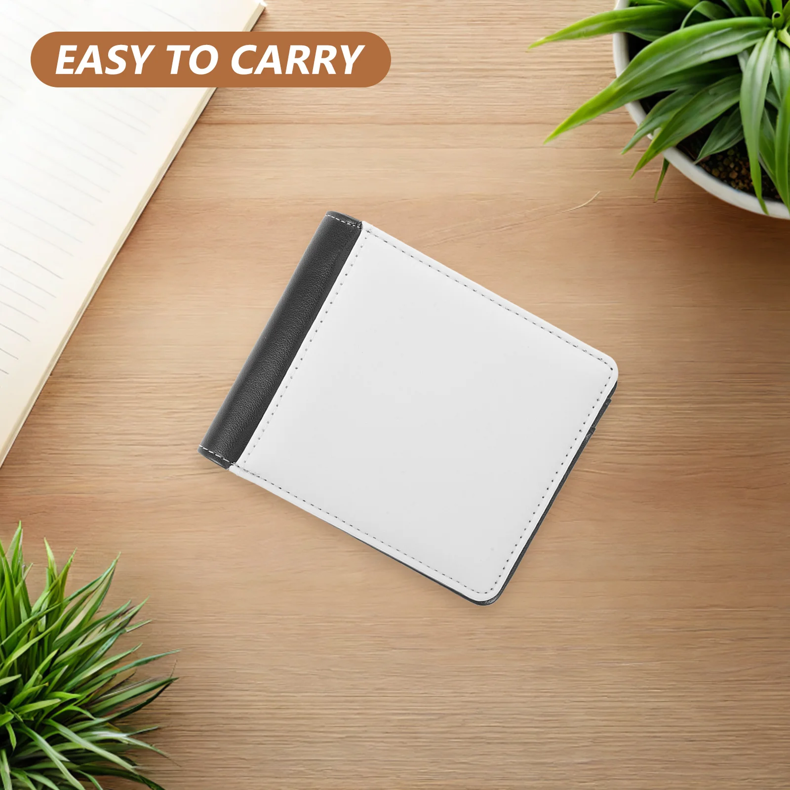 محفظة التسامي للرجال Pu محفظة فارغة قابلة للطي لتقوم بها بنفسك محفظة نقل الحرارة فتحات بطاقة عملة جيب هدية عيد ميلاد الأب #3