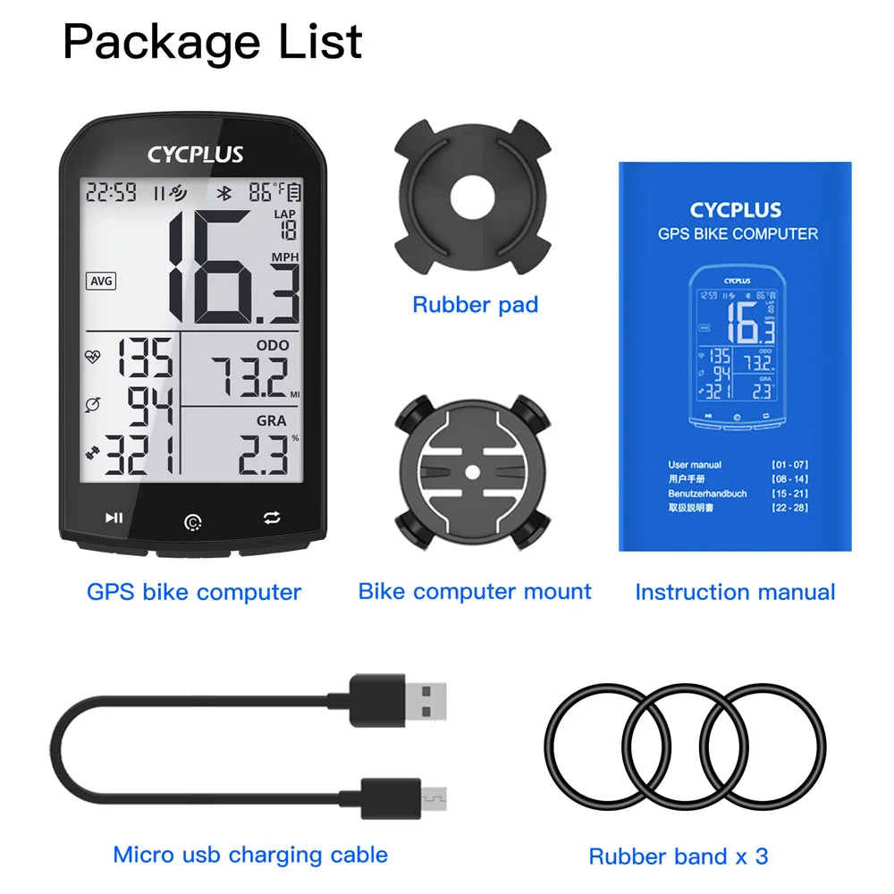 

CYCPLUS Smart GPS Enabled Bike Bicycle Computer GPS Code Table Speedometer Bicycle Odometer Multi Functional LCD Scree