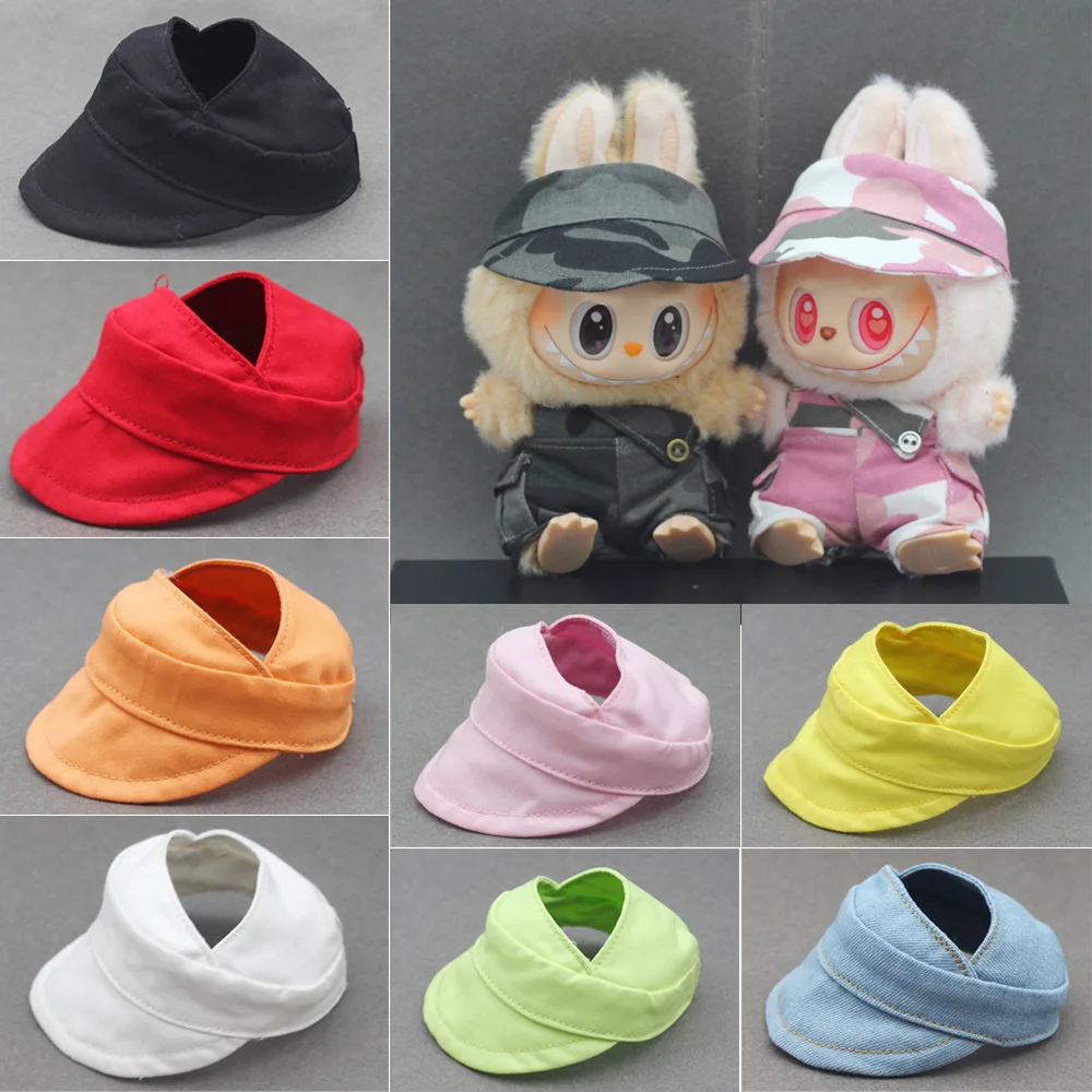 

15/17cm LABUBU Gen I/II Plush Doll Accessories: Adorable Macaron-Themed Baseball Caps – Sitting Party Series