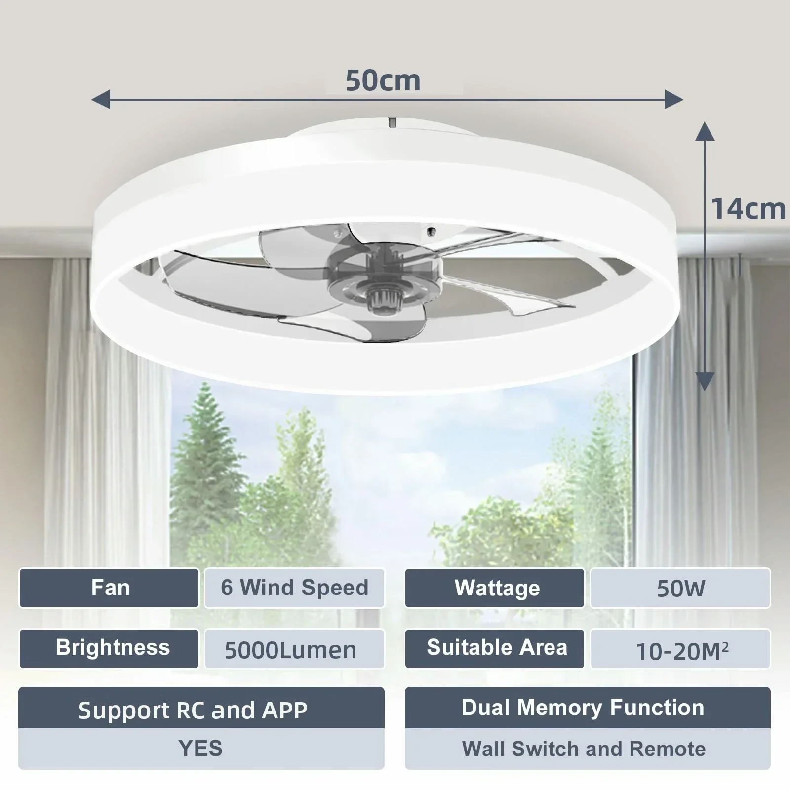 Imagem -05 - Ventilador de Teto Nórdico com Controle Remoto Inteligente Função de Lâminas Luz de Teto para Quarto Lobby Apartamento Sala de Jantar