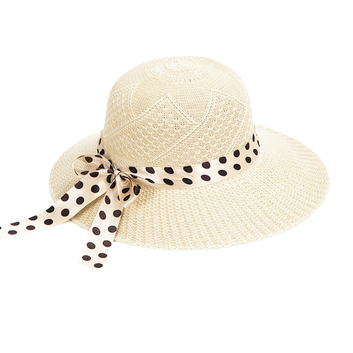 Topi pantai tepi lebar wanita, topi jerami dapat dilipat untuk perjalanan tepi pantai perempuan perlindungan UV musim panas