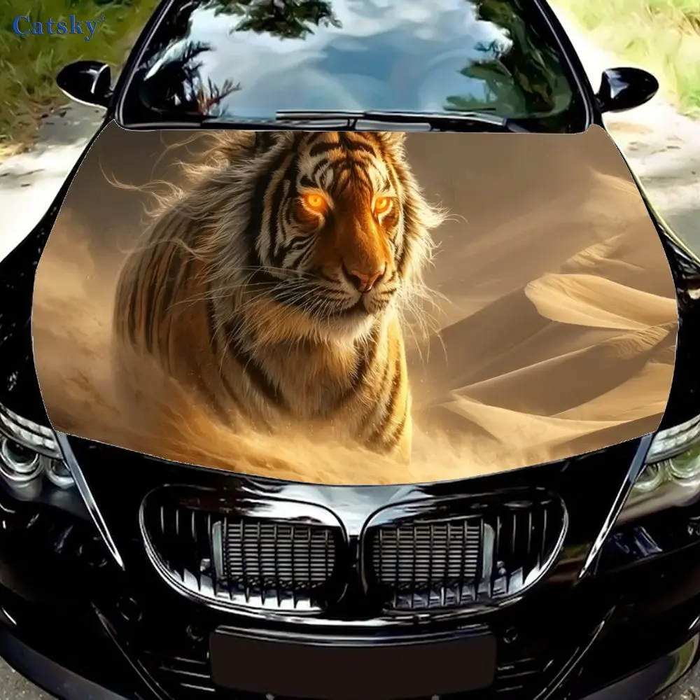 

Desert tiger Fantasy theme car cover decoration, suitable for cars, SUVs and other models, car accessories, inspired design | Du