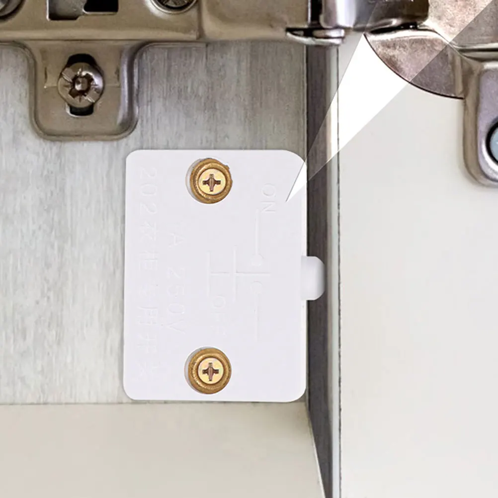 

3pcs Cabinet Light Switch for Closets 1A 250V White ABS Copper Material Durability Screws Fixing Wardrobe Door Lighting Drawers
