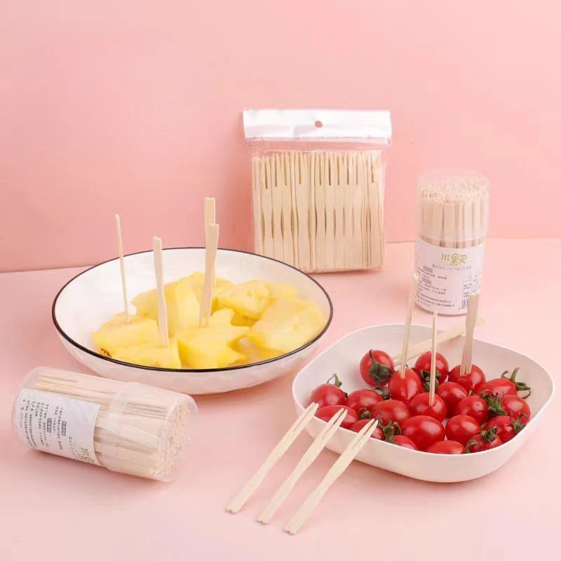 Sturdy Bamboo Skewers Wooden Roasting BBQ Cocktail Kebabs Sticks Party Buffet Food Disposable Meatballs Flat Paddle Picks