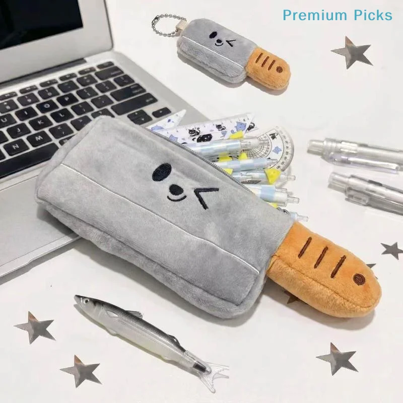 portable1PC Creative Simulation Knife Plush Pencil Case Stationery Supplies Large Capacity Storage Bag Student Desk Organization