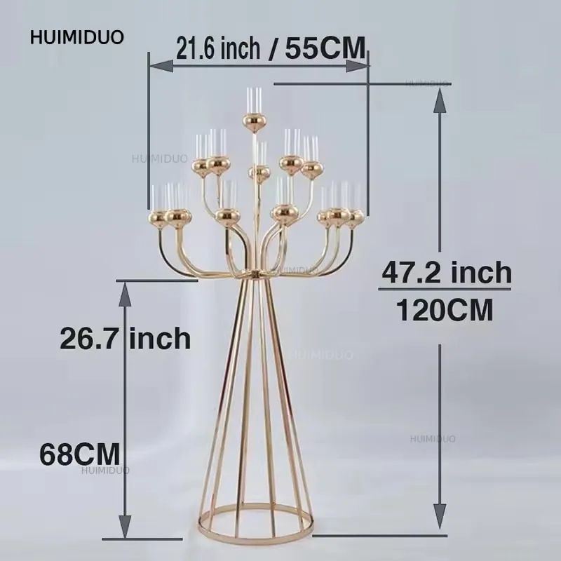 Luxury Gold Metal Candelabra Candle Holders 2-8pcs Wedding Table Centerpieces Housewarming Party Decor