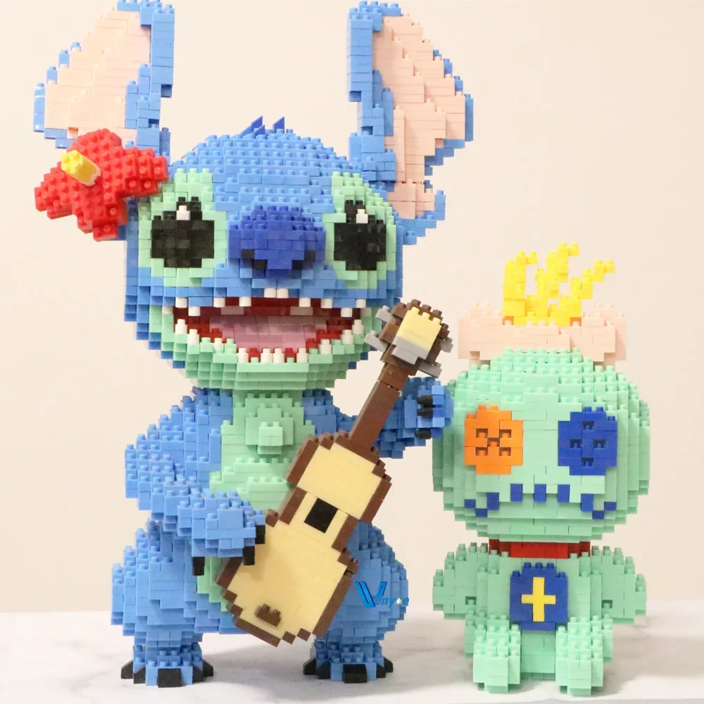 Stitch Scrump Micro Building Blocks Kawaii Disney Lilo and Stitch DIY Model Diamond Mini Bricks Figure Toys For Christmas Gift