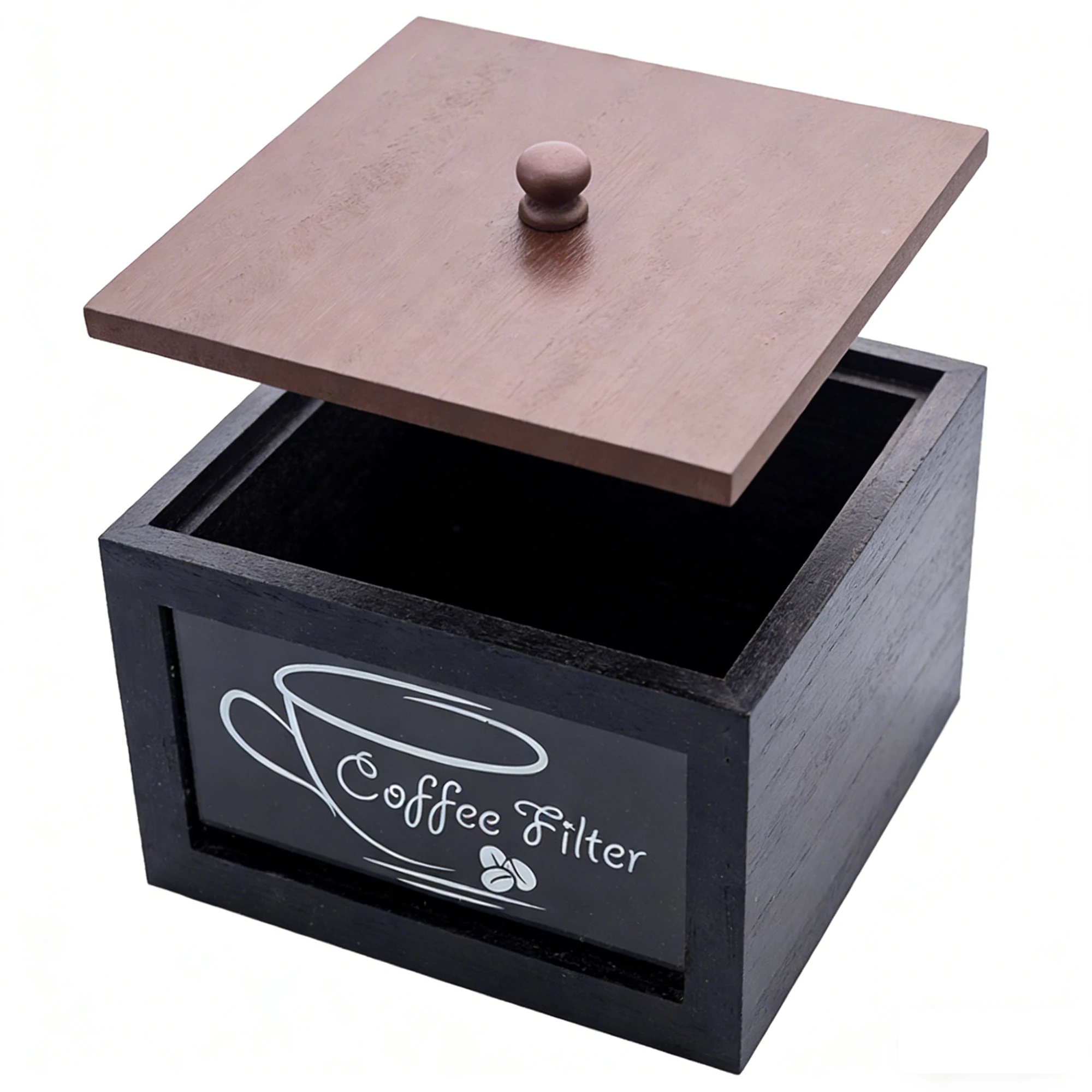 

Coffee Pod Holder Compatible with Nespresso Vertuo K Cup Pods Box Wooden Lid Coffee Bar Organizer