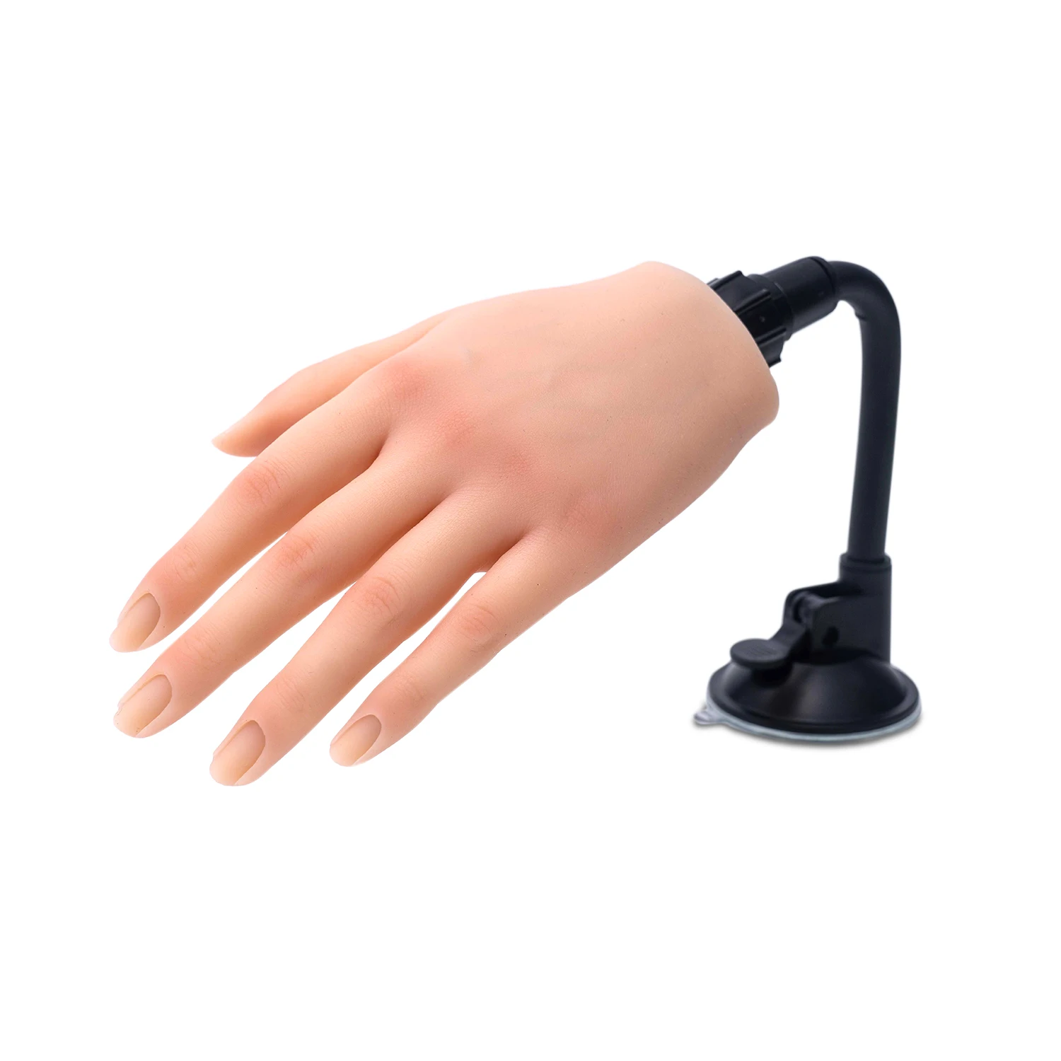 Soft Silicone Practice Hand Fake Left Hand With Stand for Manicure Nail Training Display Flexible Soft Adjustable Fingers