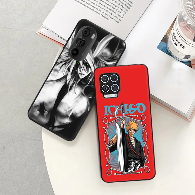 Anti-Drop Soft Phone Case For Moto G73 G9 G50 G51 G60 G71 5G G22 G32 G52 G72 G53 Edge 40 30 20 Comic Bleach Ichigo Anime Cover