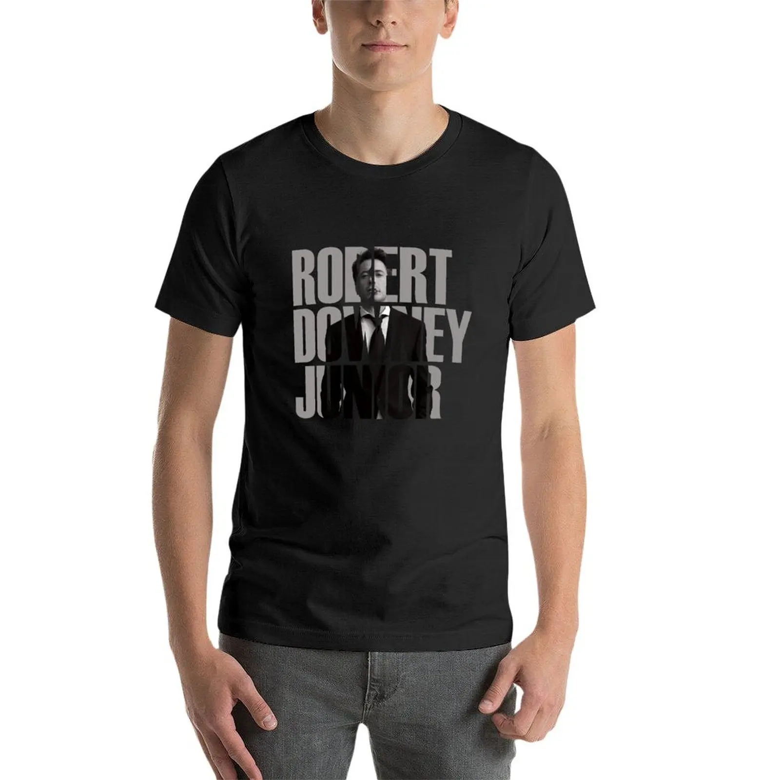 Camiseta de gran tamaño para hombre, camisa de diseño, blusa personalizada de anime, Robert Downey Jr