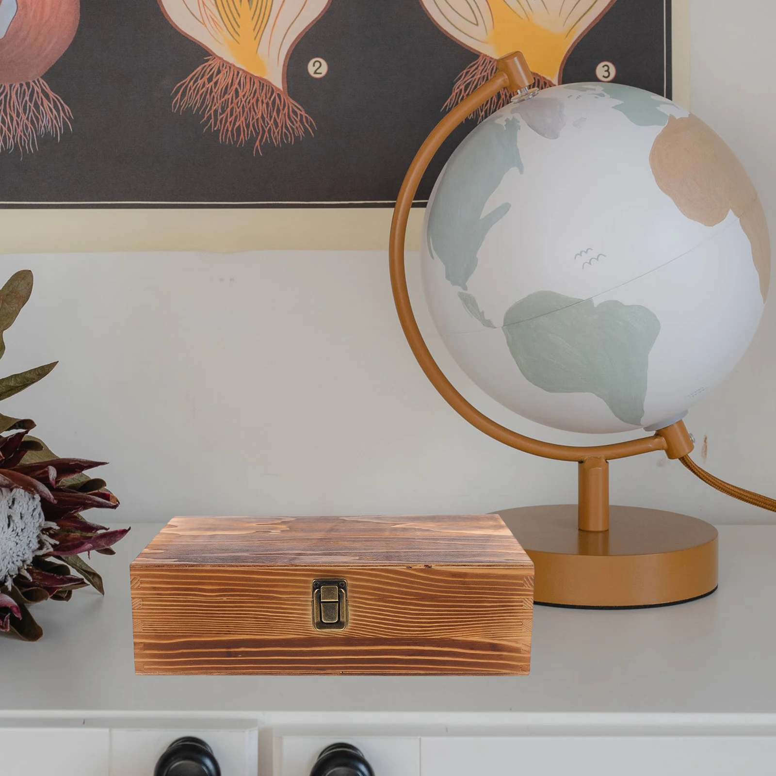 

Wooden Storage Box Small Craft Organizer Keepsake Container Jewelry Box For Women Wood Trinket Earring Ring Holder With Lid