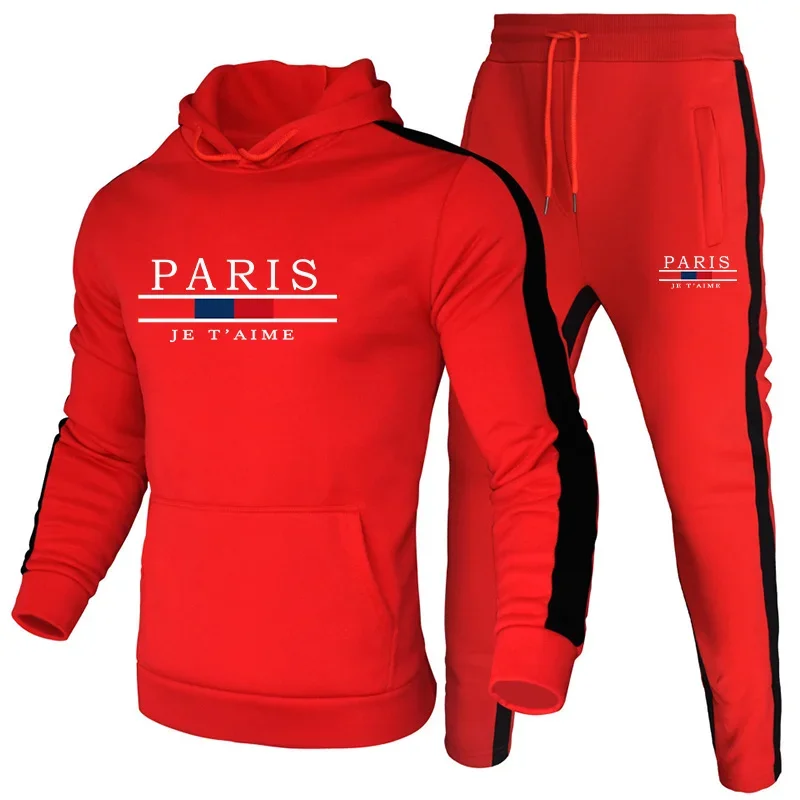 Men's Tracksuit Printing Casual Sweatshirts 2 Pcs Set Outdoor Fitness Sports Jogging Hoodies Suit Autumn Winter Fashion Clothing - view 3