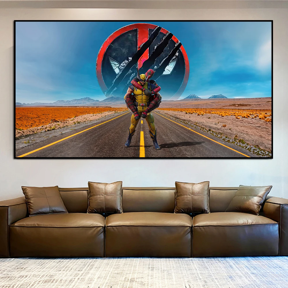 Deadpool & Wolverine Movie Poster Disney Wall Art Canvas Painting Print Superheros Picture for Living Room Home Decor Cuadros