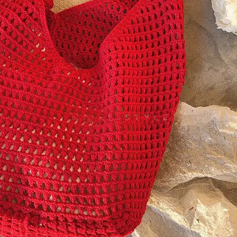 Kreative große Kapazität Umhängetaschen lässig einfache Handtaschen Vintage multifunktionale gewebte Einkaufstasche Strandtasche – Detail 4