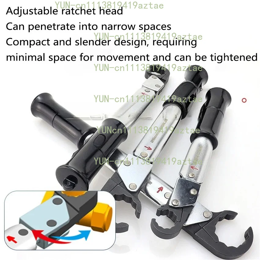 ST-02L Open End Tool, Copper Cap Bell Mouth Ratchet Torque Combination, High-precision Air Conditioning Repair Tool