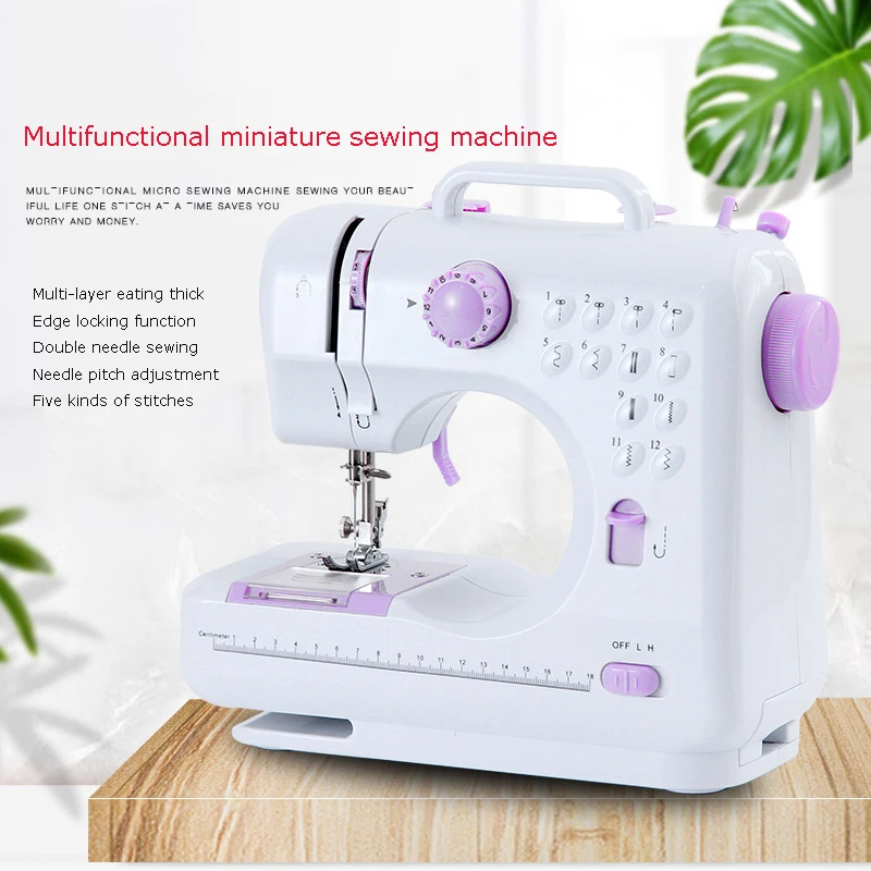 

Портативная швейная машина для начинающих, небольшой домашний электрический ремонтный комплект с 12-шличкой, ножная педаль, инструмент «сделай сам»