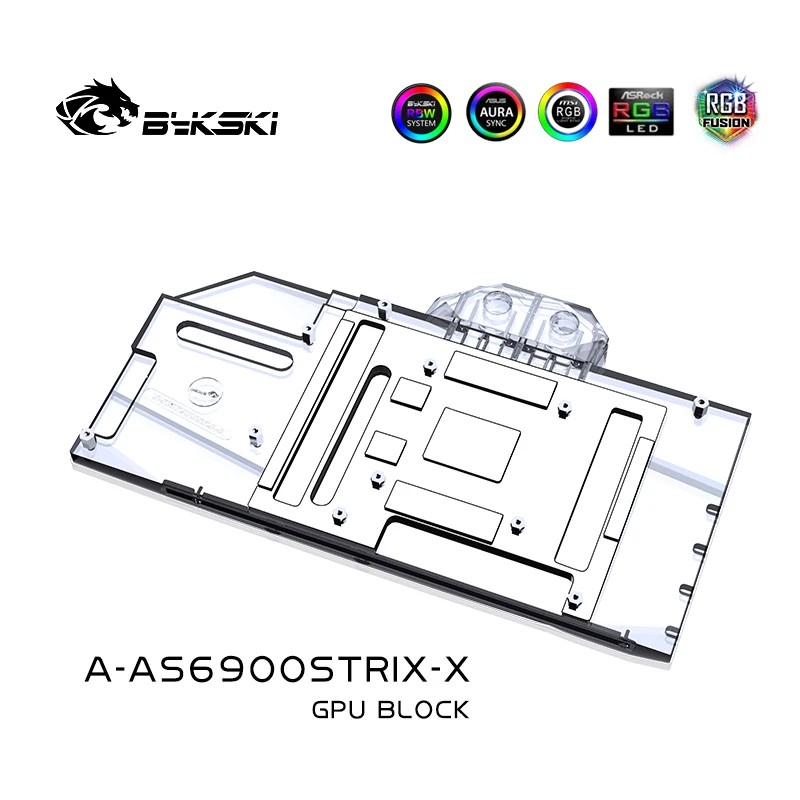 Bykski A-AS6900STRIX-X GPU Block For ASUS ROG STRIX LC RX6900XT O16G GAMING Full Cover With Backplate VGA GPU Liquid Cooler