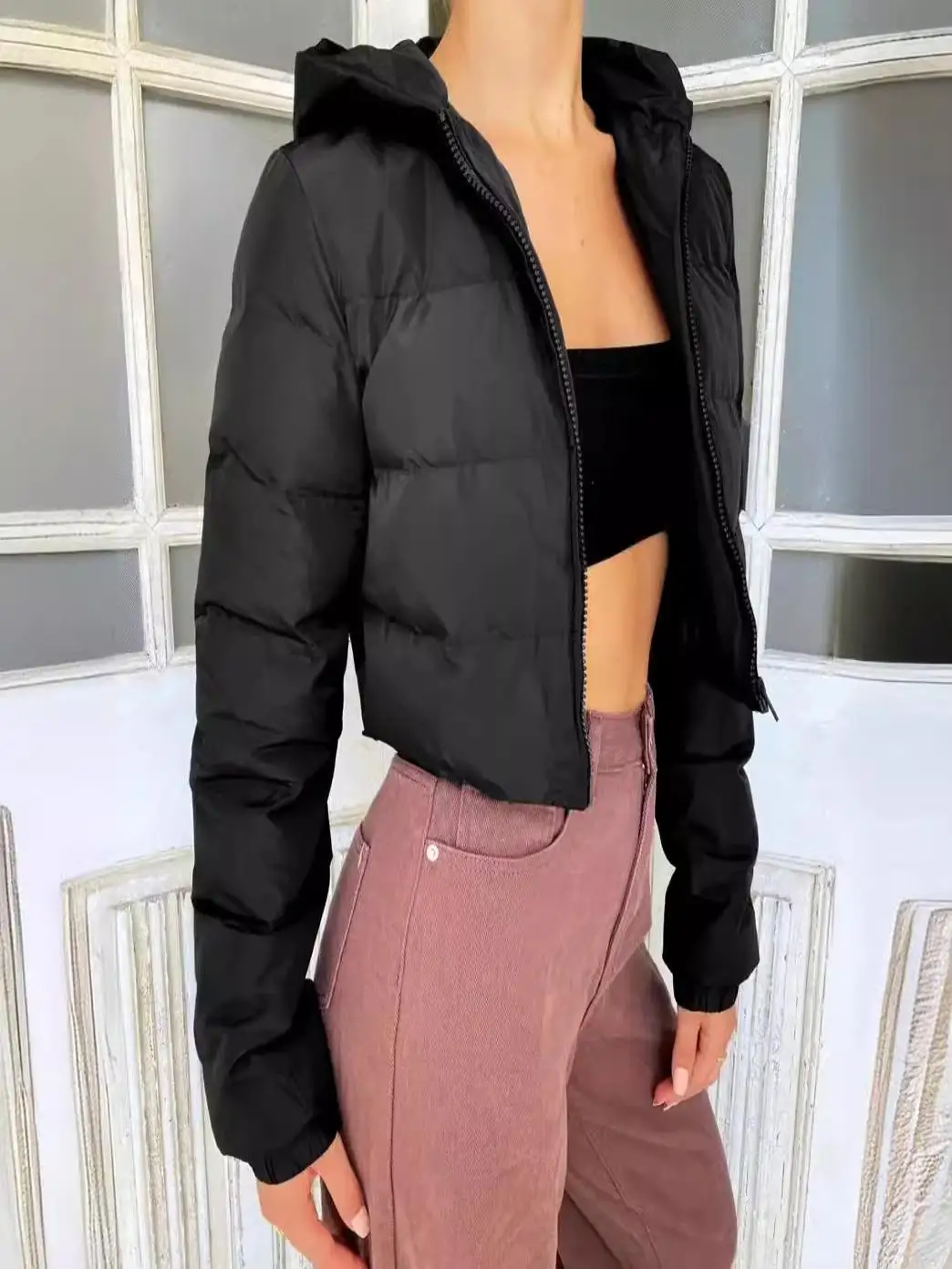 ort قطن Jaet مع غطاء محرك السيارة طويل Sve للنساء ربيع Faion اللون الأساسي عبر الحدود التجارة هورت أوتو