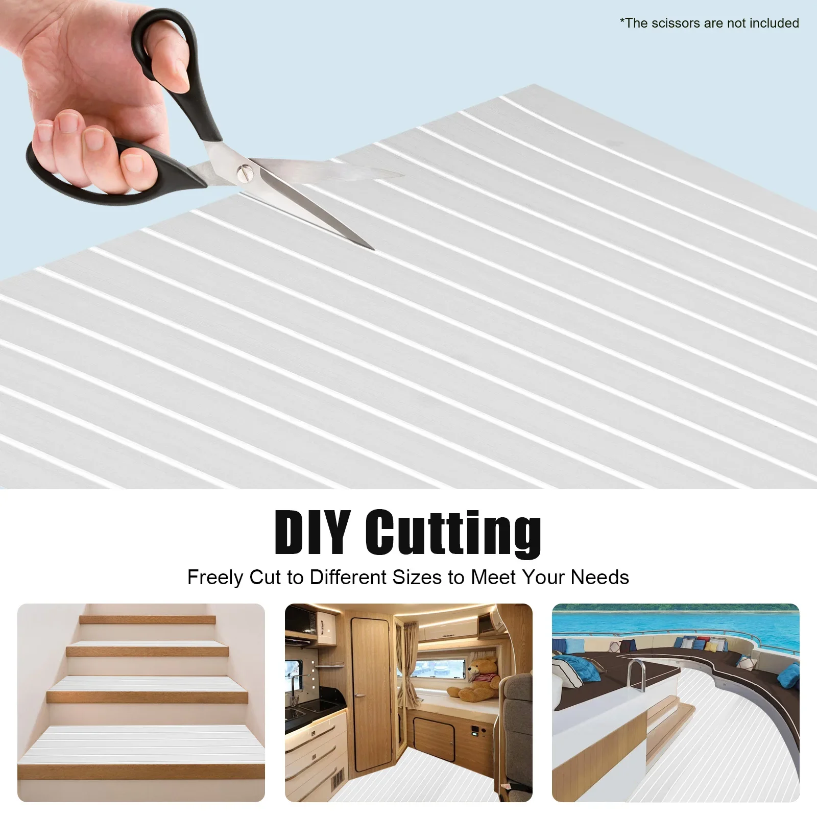 

EVA Anti Slip Floor Mat 6mm Thick 240x90cm Self Adhesive Waterproof Cushioned for RV Boat Yacht Deck Marine Flooring Safety Pad