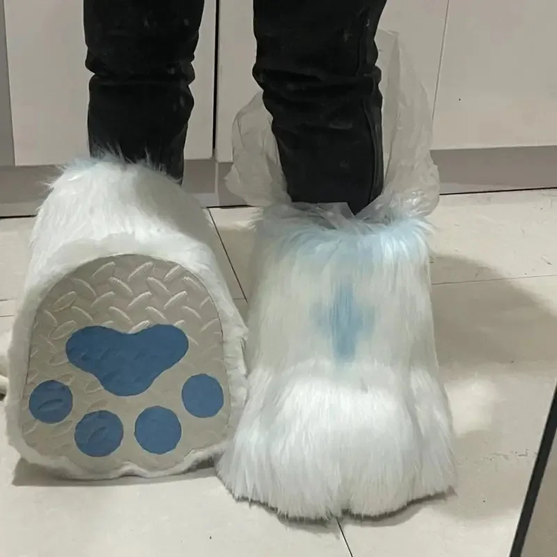 Kigurumi Fursuit Costume Foot Cat Claw Furry  Outdoor Shoes Two-Dimensional Fox Fur cosplay Cat Beast Shoes Original Furry Cheap