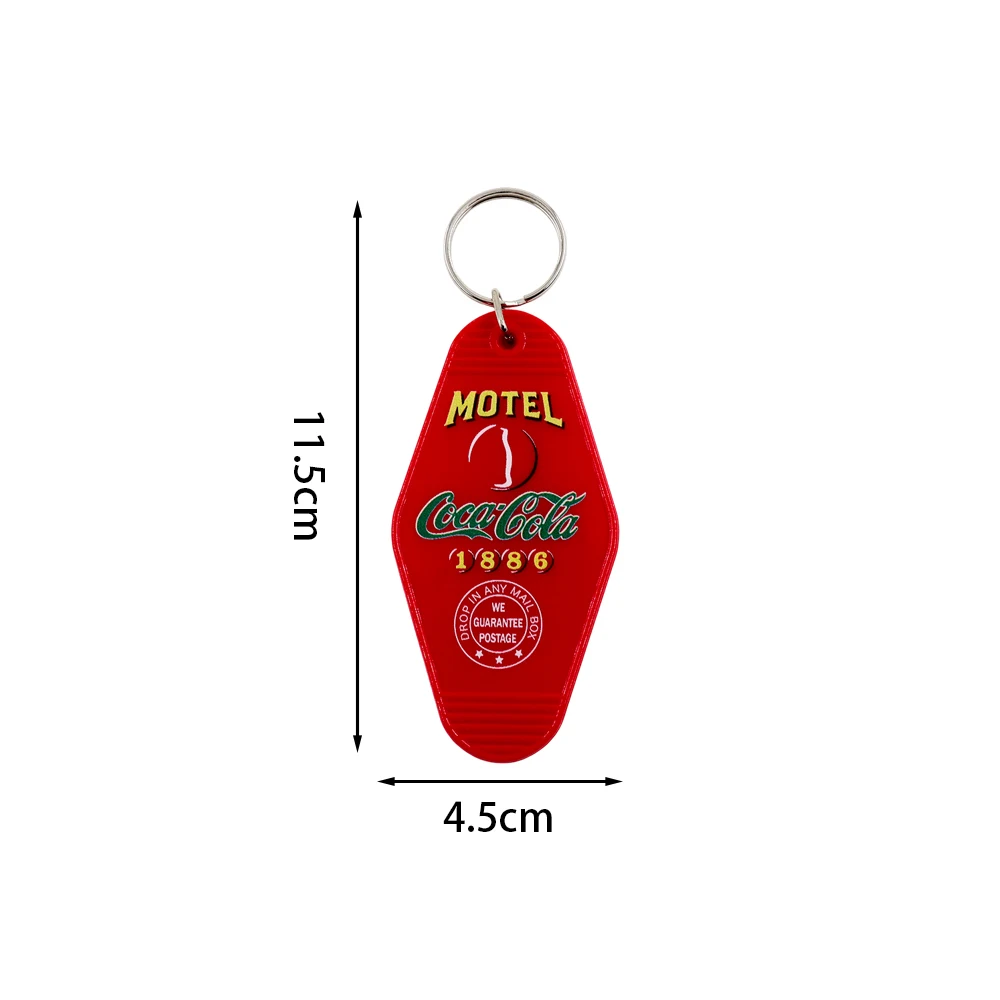 Soda Cola Logo Motel Luggage Tag American Retro Keychain Jeans Backpack Pendant Accessories