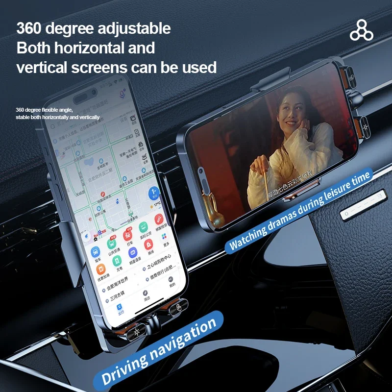 66W Magnetic Car Phone Holder 15W Wireless Charger for Phone Rorating Magnetic Charger Head for iPhone Samsung Xiaomi Huawei