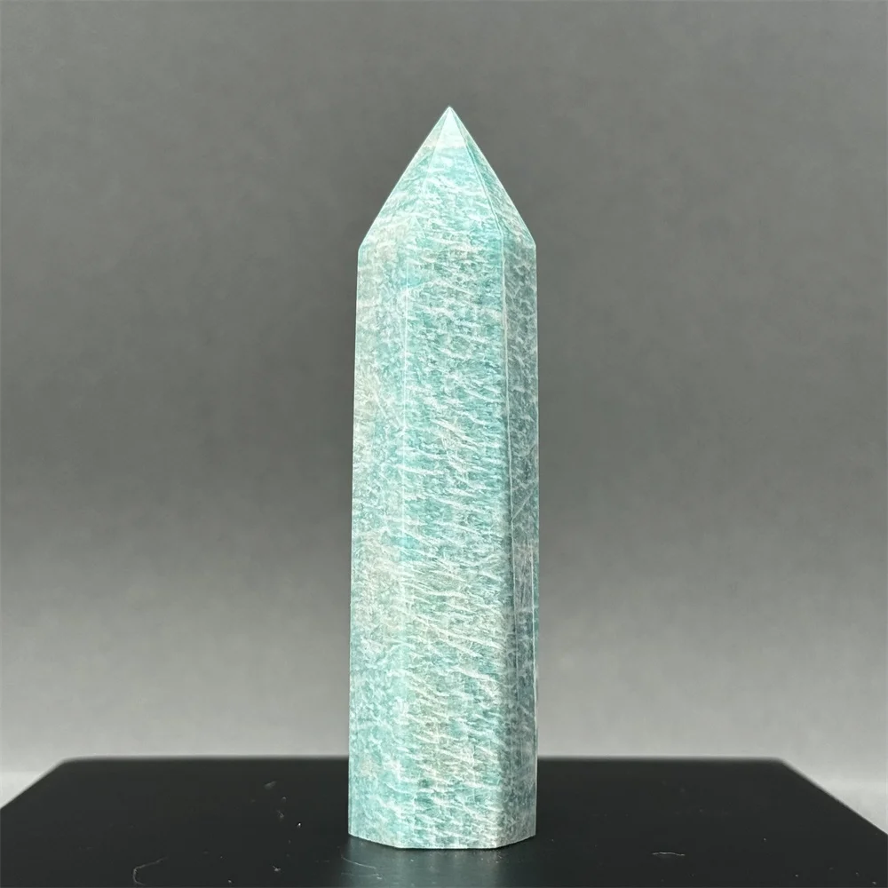 

Natural Amazonite Obelisk Reiki Healing Energy Wand Spiritual Meditation Prayer Crystal Home Decor Gift