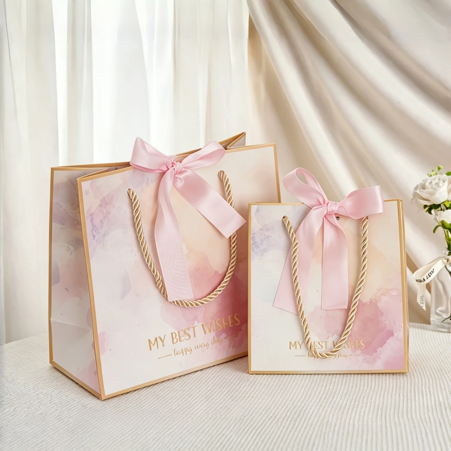 10x Marble Gift Bag Box Pink Paper Bag holiday Party Wedding Favors Packaging Baby Shower for guests for small usinesses carton