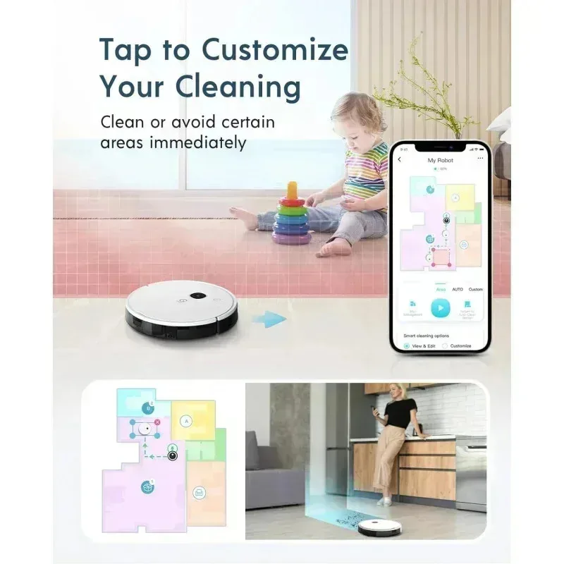 QZA4-Yeedi by QZA4-OVACS vac Station Robot Vacuum Mop-Self Emptying 3-in-1 Cleaner,200-Min Runtime,3000Pa Suction,Smart Mapp,