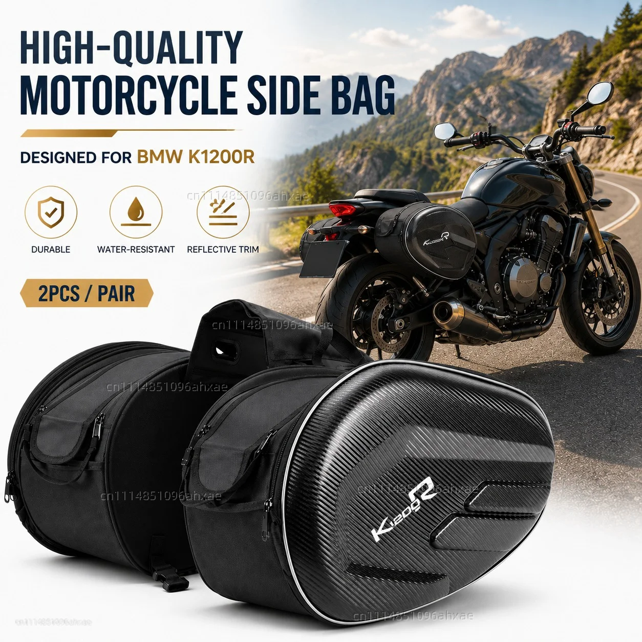 For BMW K1200R K1200S K 1200 R K 1200R 2PCS Motorcycle Pannier Bags Luggage Saddle Bags Side Storage Fork Travel Pouch Box