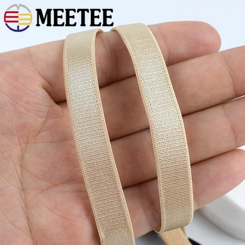 10M 10mm Nylon Elastic Band For Sewing Bra Shoulder Strap Rubber Bands Garment  Underwear Spring Webbing Tape DIY Accessories